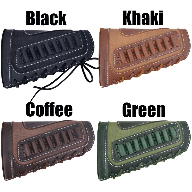Leather Shotgun Rifle Buttstock Canvas Ammo Covers .22LR .308 .30/30 12GA .357