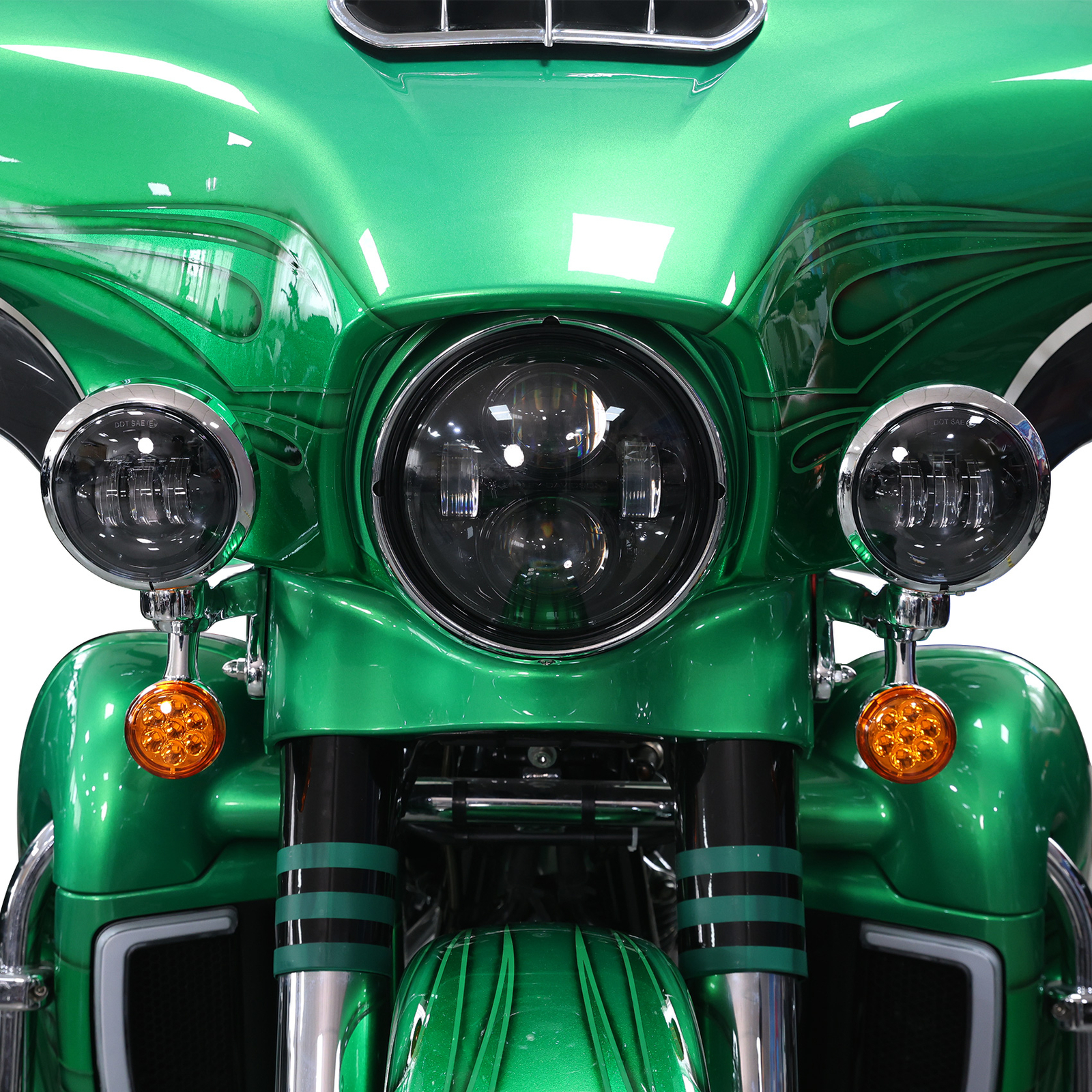 4.5"Auxiliary LED Fog Light Bracket Turn Signal Fit For Harley FLHX Models 14-Up