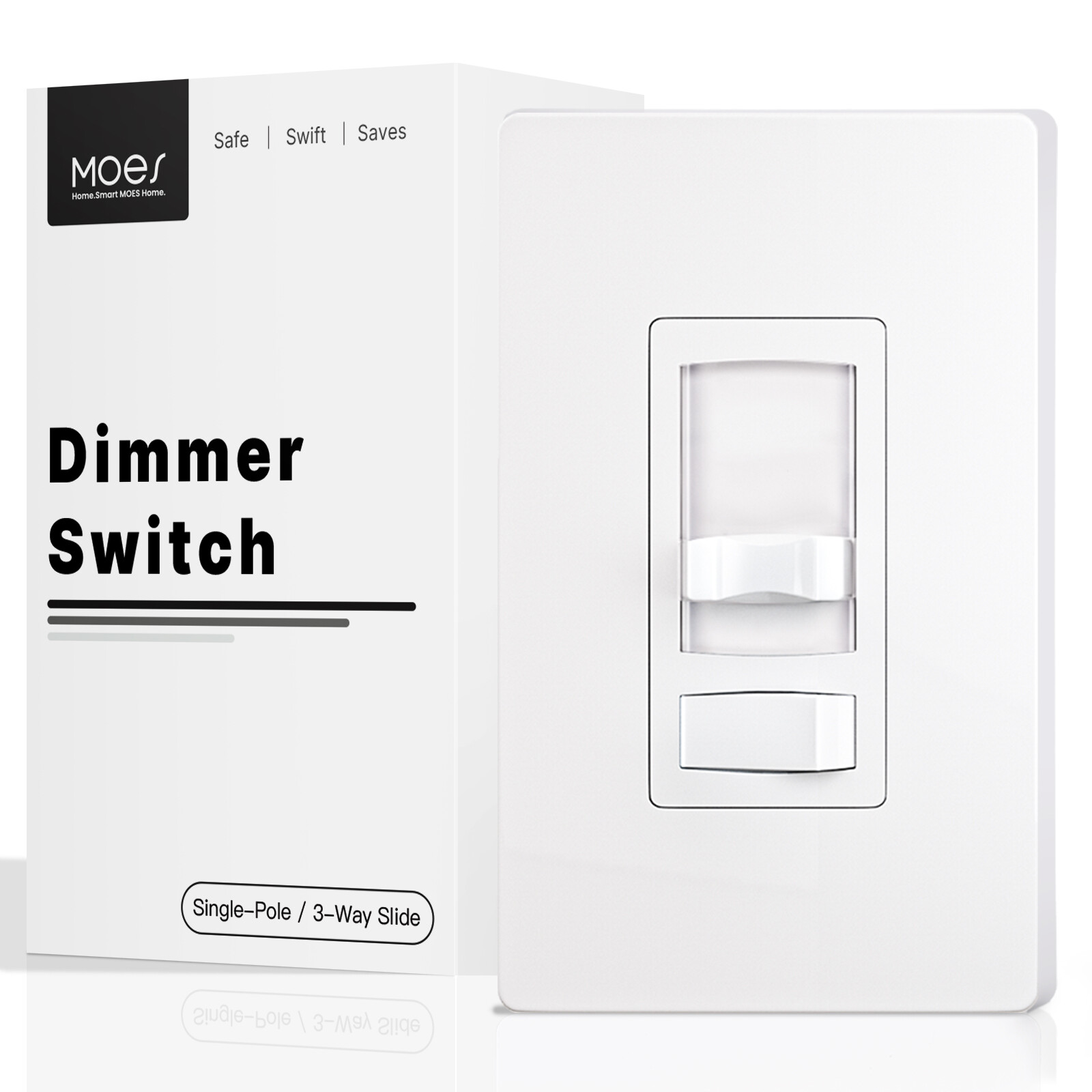 MOES 1/2/4PK Dimmer Light Switch Single Pole/3-Way LED,CFL,Incandescent,Halogen