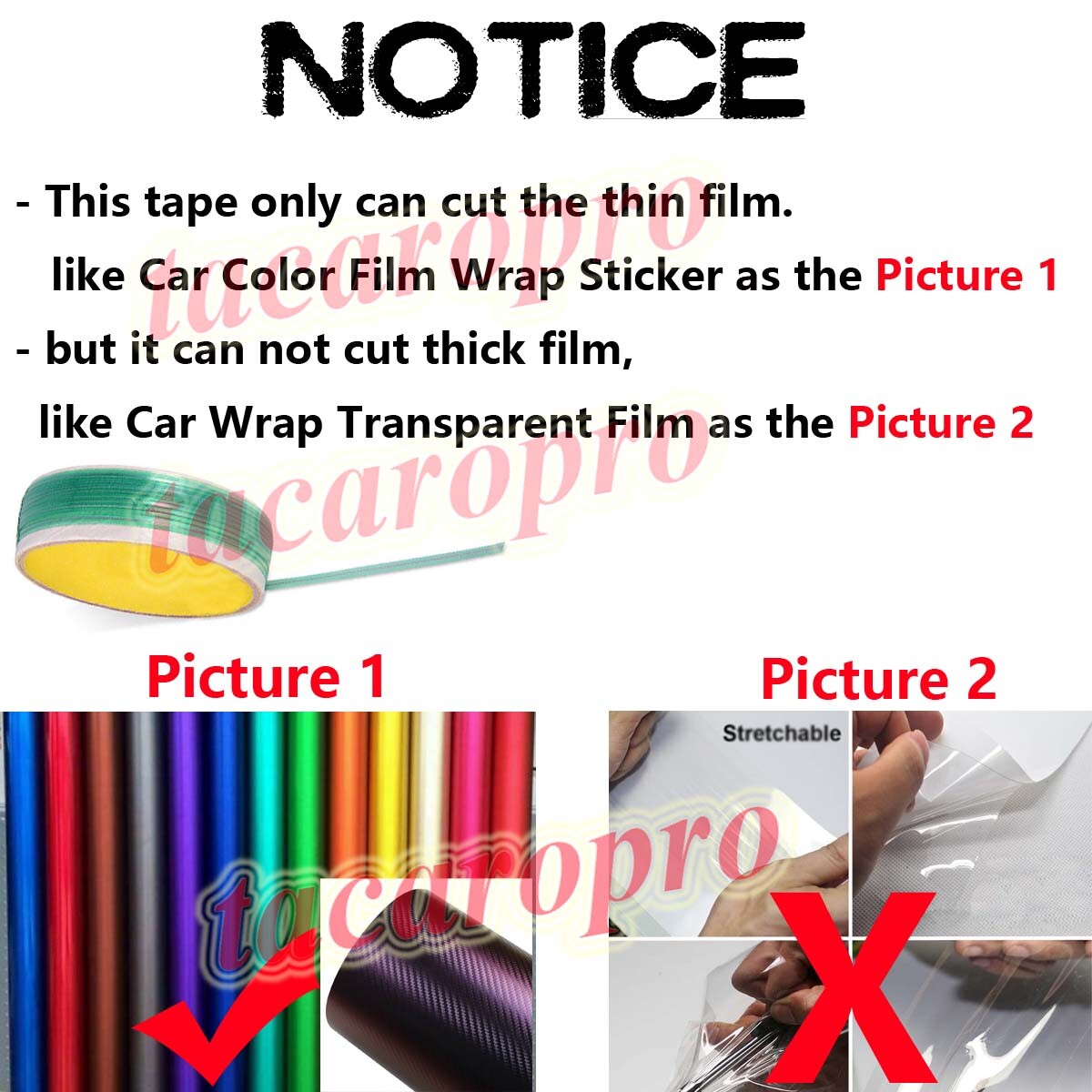 32 Feet=10M Safe Knifeless Finish Line Tape Car Vinyl Wrap Film Cutting Tool Kit
