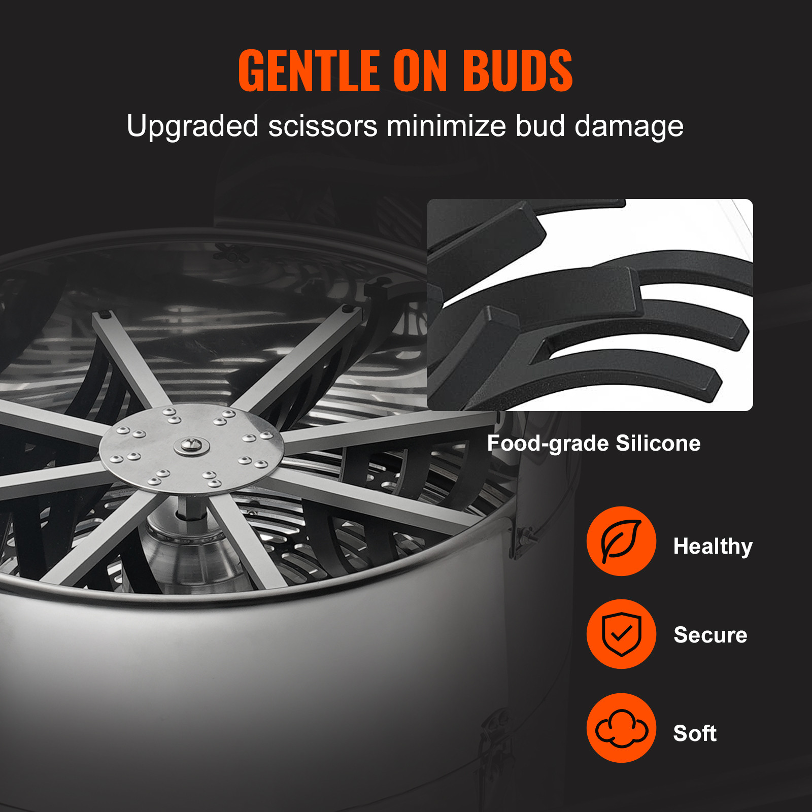 VEVOR Electric Bud Trimmer 18'' Electric Leaf Trimmer Machine 60W Sharp Blades