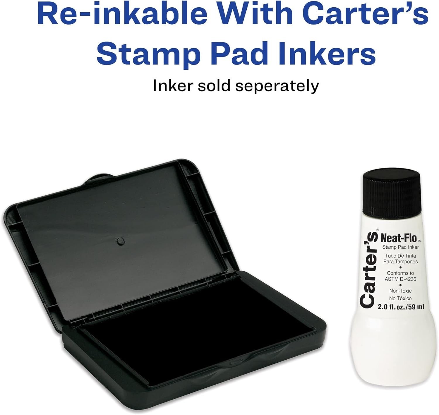 Carter's Stamp Pad Black Ink (21381) 166850 Black Ink Pad Rubber Stamp Foam Eco