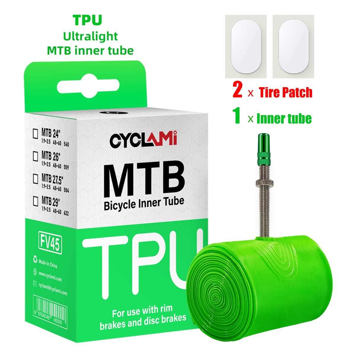 Ultralight Mountain Bike Inner Tube 26 27.5 29 Inches Bicycle TPU Tire