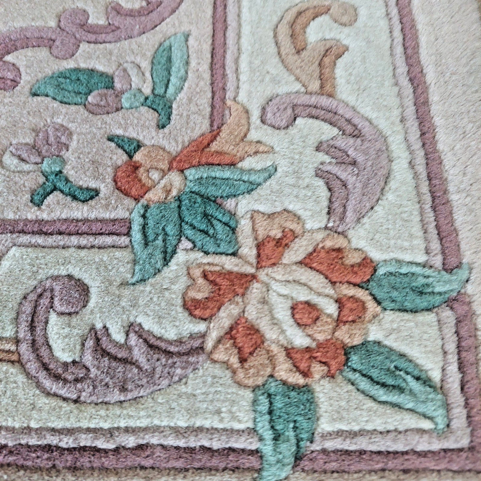 2'3 x 3'6 Chinese Aubusson Medallion Oriental Rug Floor Runner Hand-knotted Wool