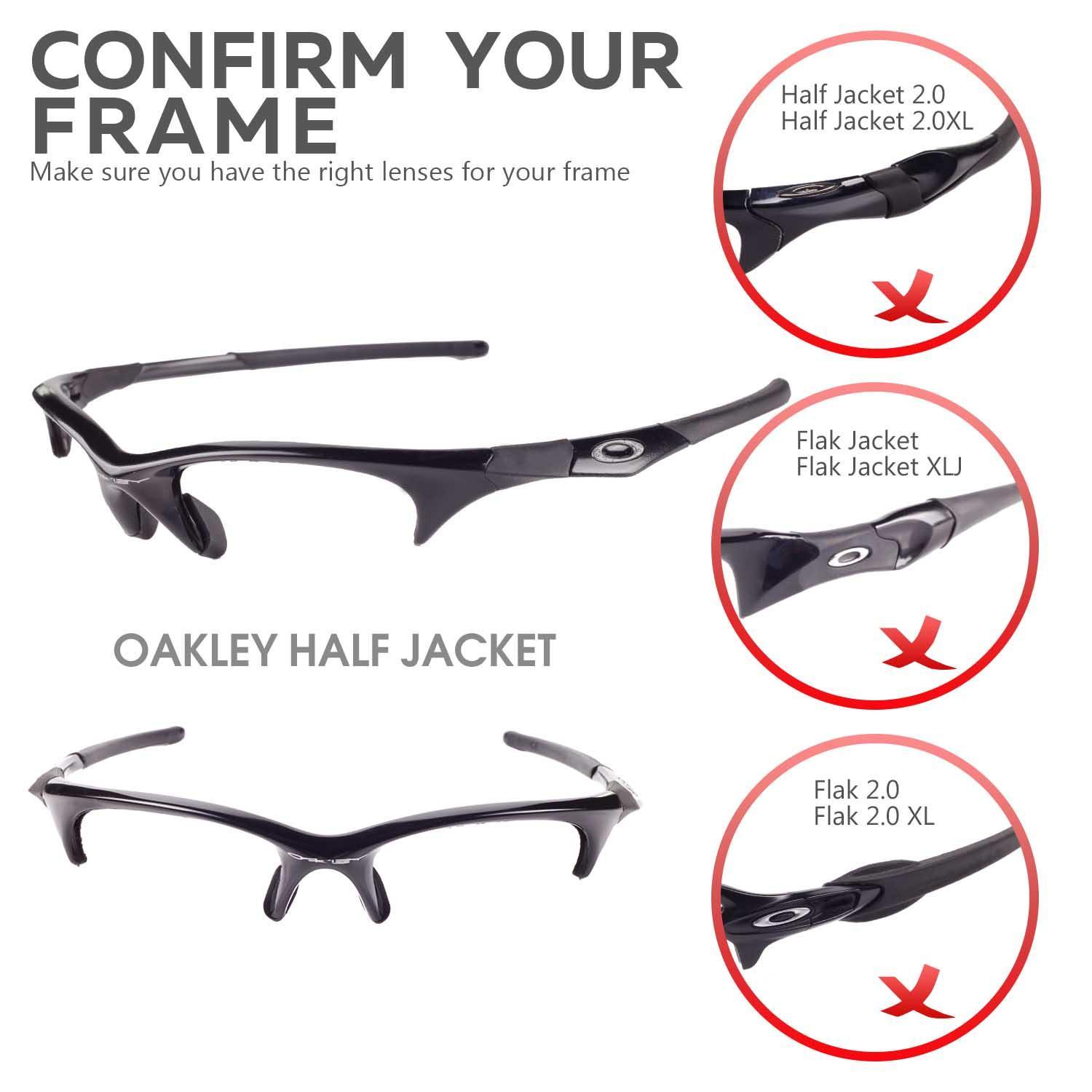 Walleva Replacement Lenses for Oakley Half Jacket Sunglasses - Multiple Options
