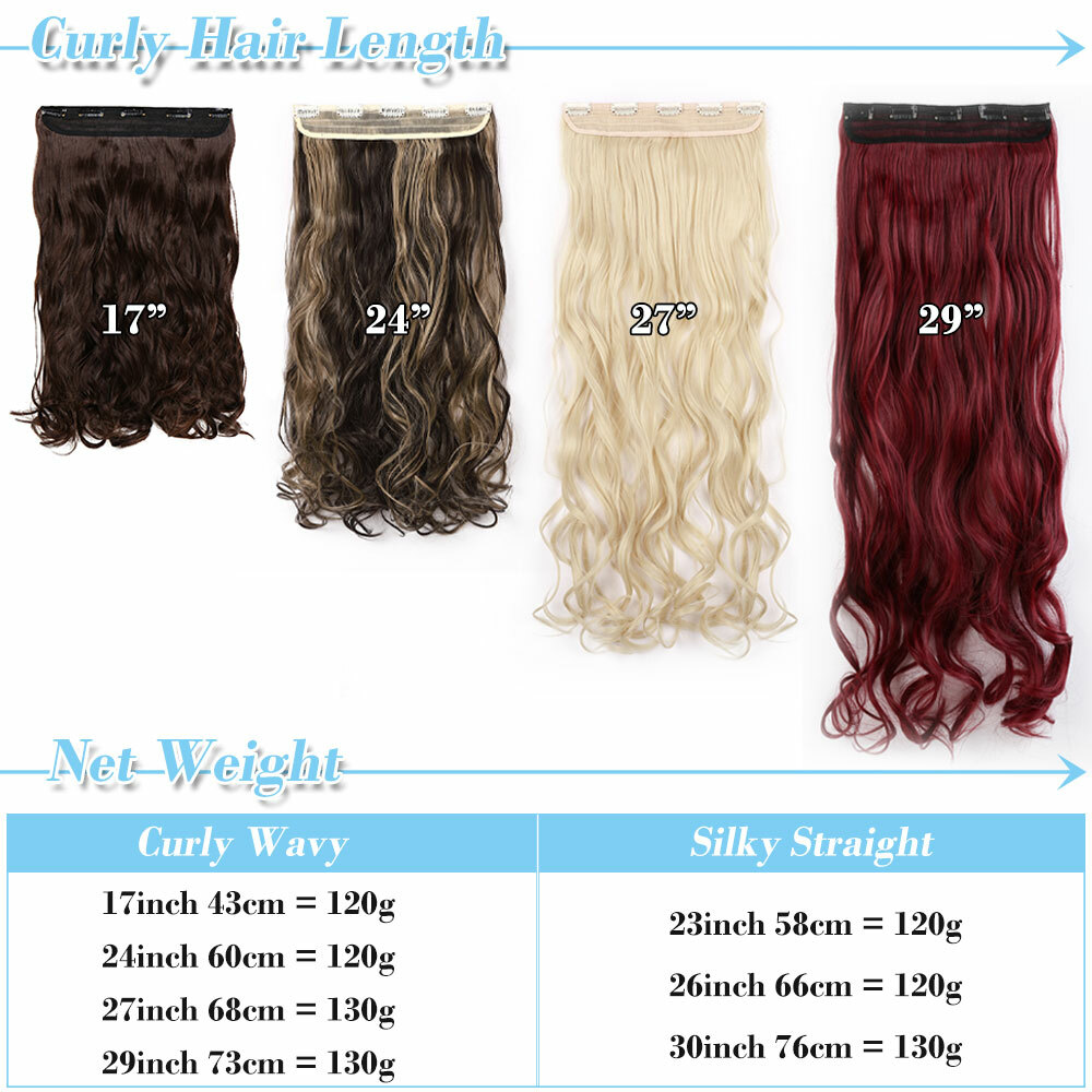 One Piece THICK 100% Real Natural Clip in Hair Extensions Full Head as human USA