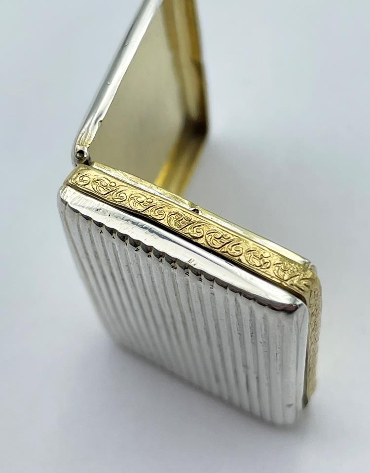 FRENCH SILVER PILL BOX 19th CENTURY GOLD WASH INTERIOR