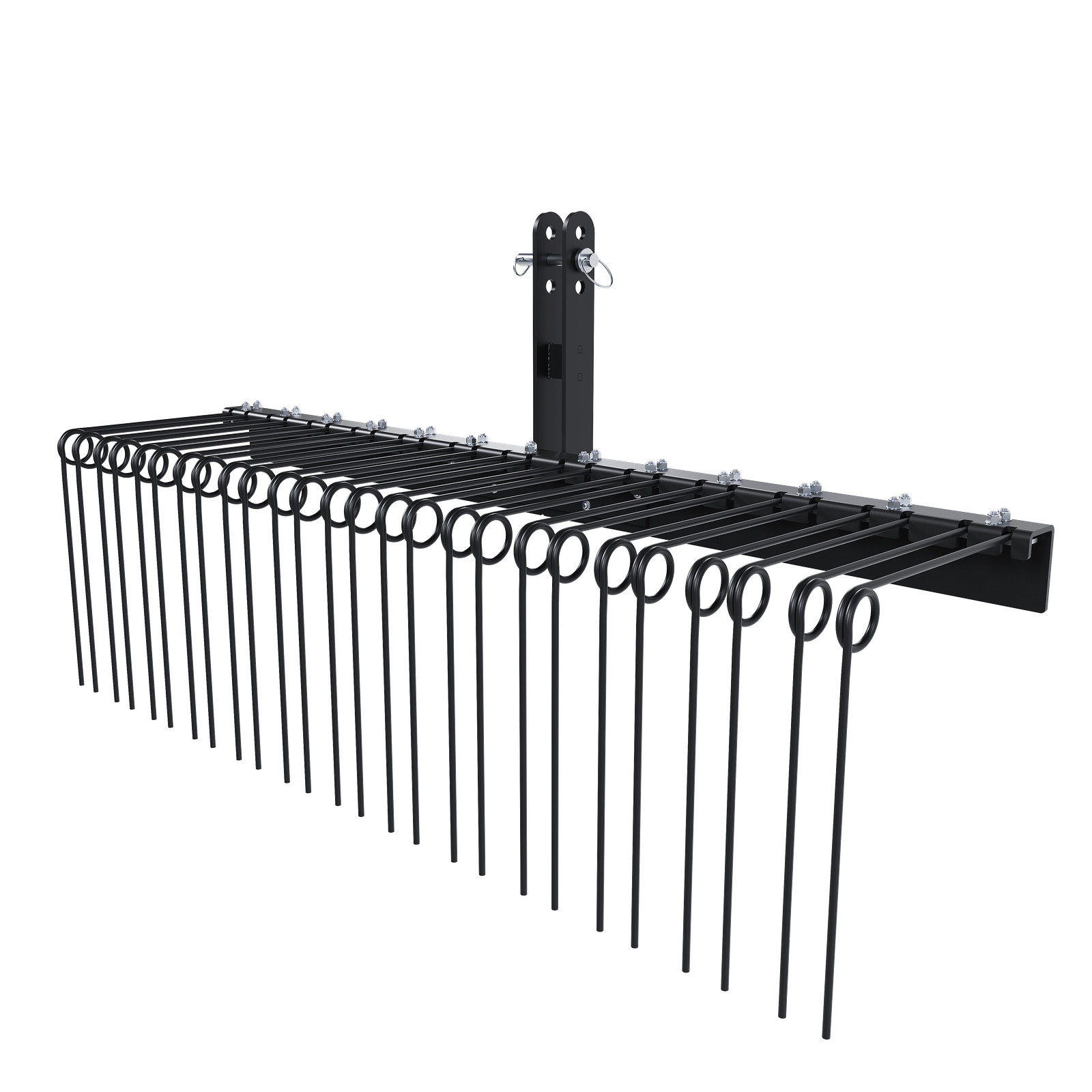 3 Point 60" Pine Straw Rake Landscape Rake For Cat0 Cat1 Tractor Attachment