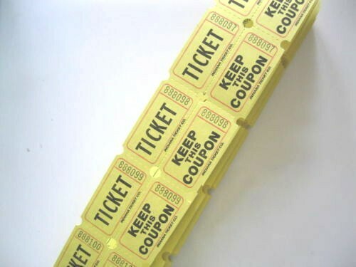 Raffle Tickets 50 Flat Double Stub 50//50 Keep This Coupon Carnival Festival