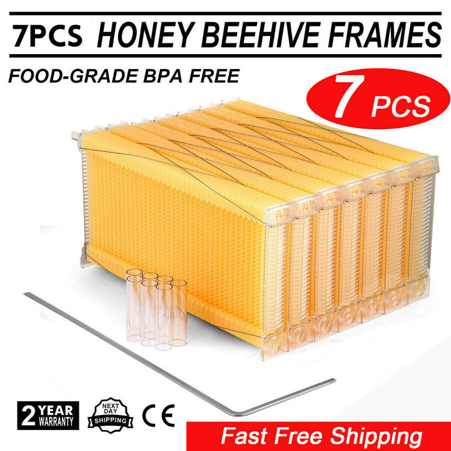 7 x Auto Beehive Frames Bee Hive + Beekeeping Hive Cedarwood Brood Box Super Box
