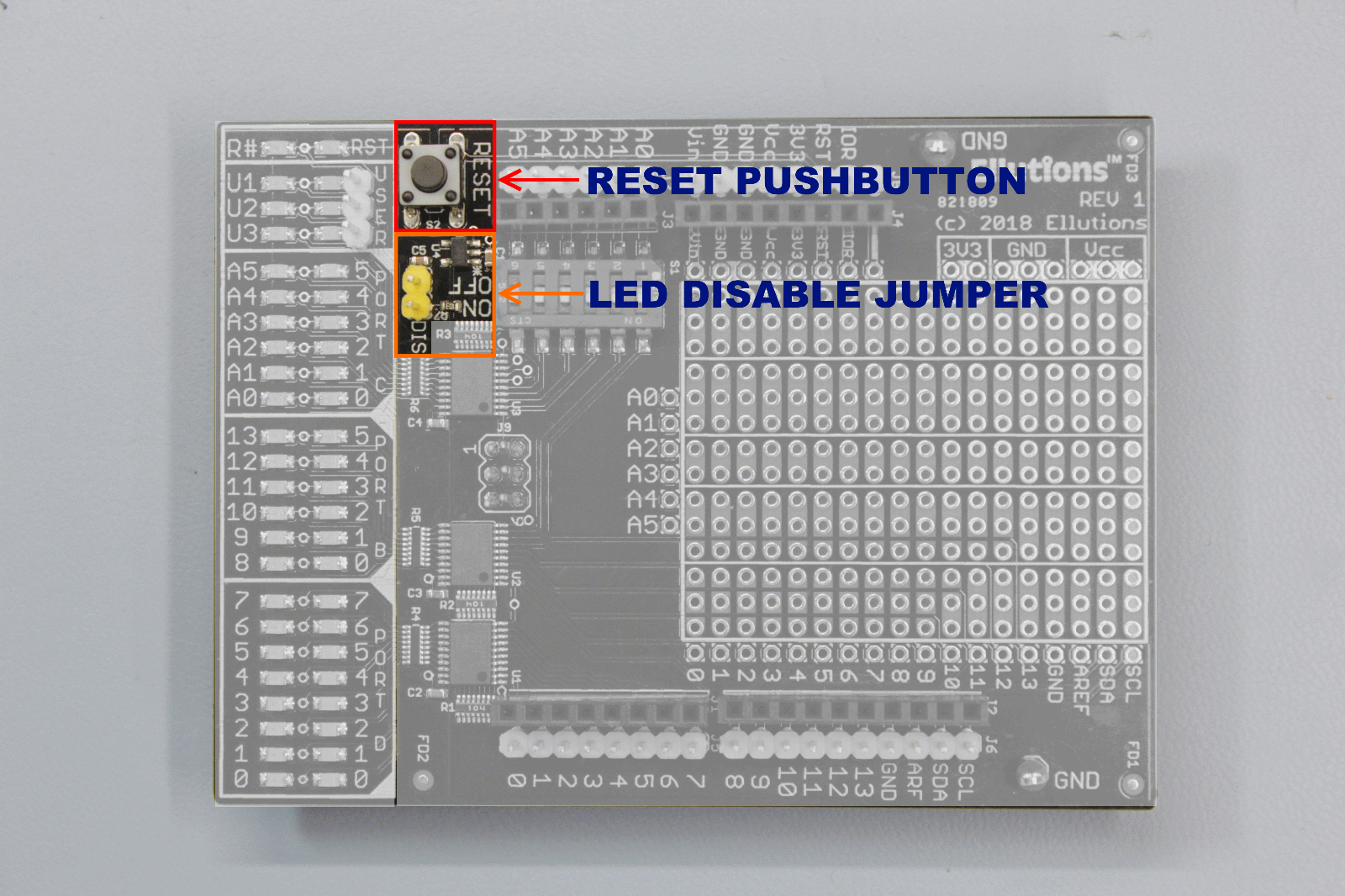 DeDe DEbug & DEvelopment Shield for Arduino UNOs & Compatibles
