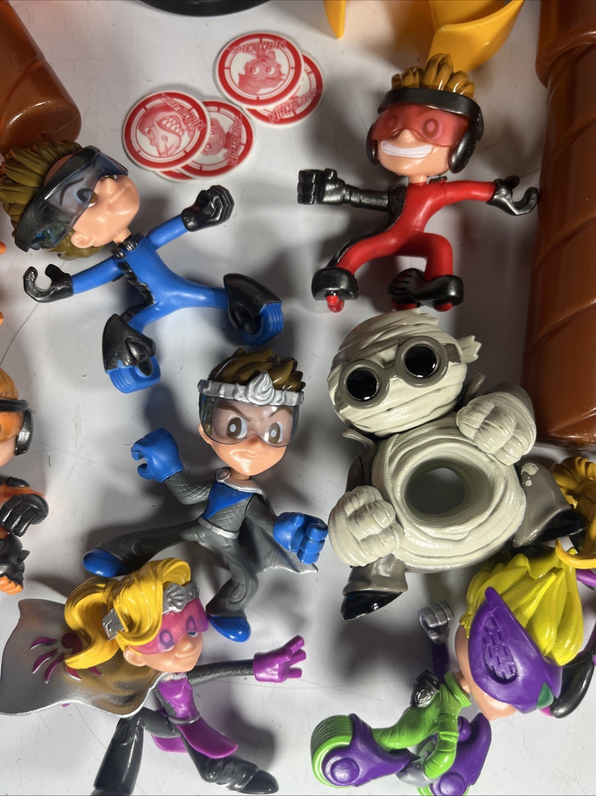 Ninja Kidz Lot Giant Mystery Ball Toy Purple/Red Case Figures Costume Mask Belt