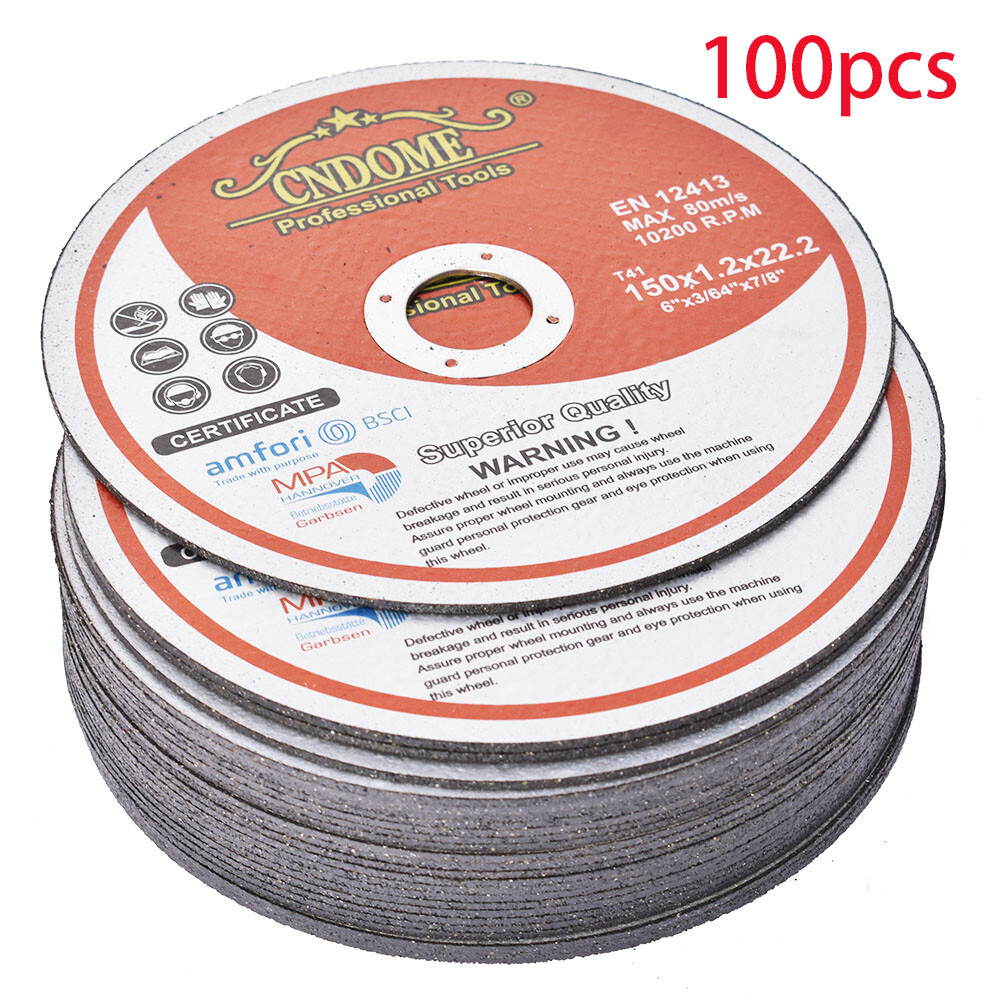 100Pcs 6"x.045"x7/8" Cut-off Wheel - Metal & Stainless Steel Cutting Discs