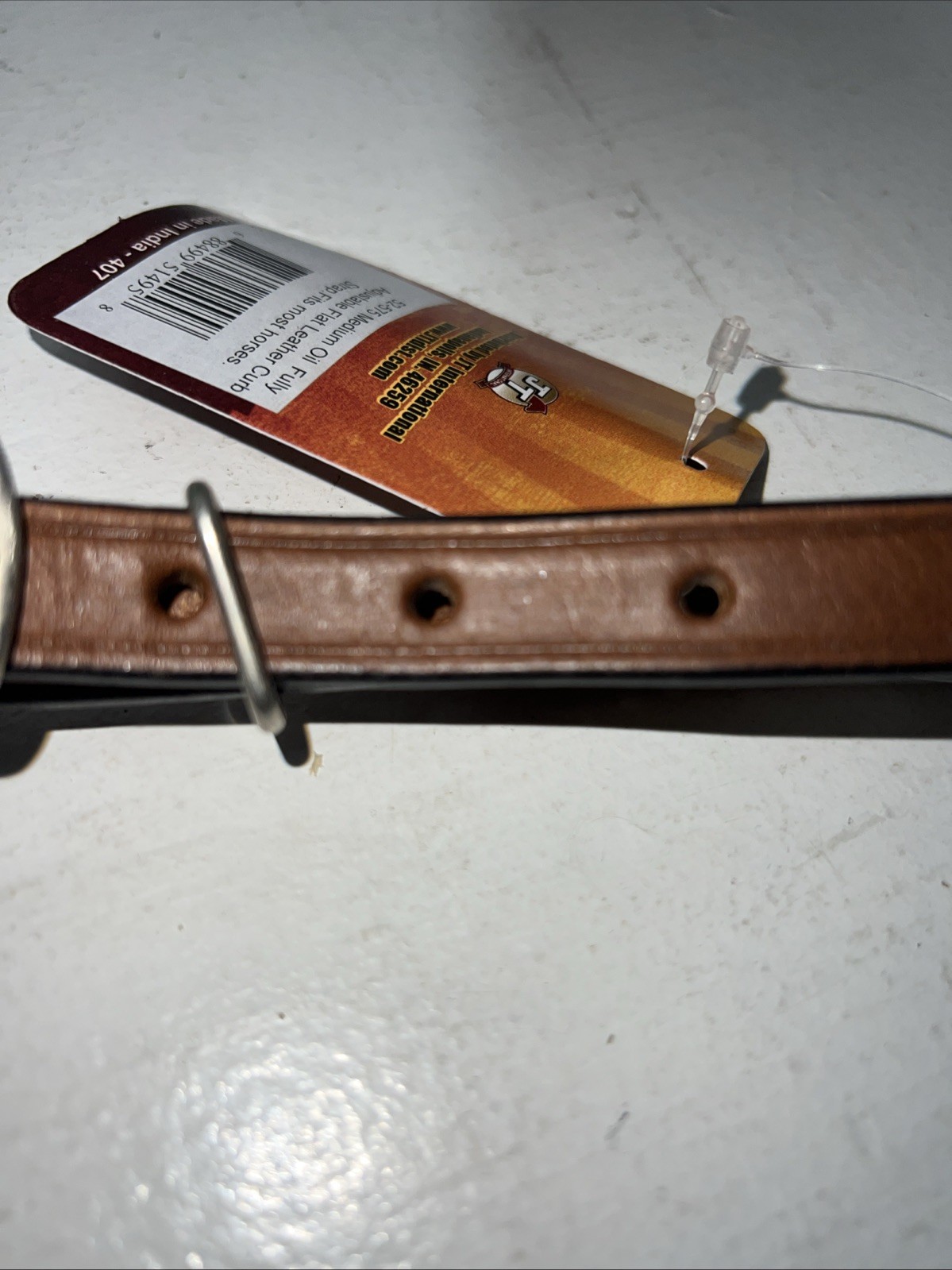 New Tough 1 Brown Leather Fully Adjustable Curb Strap #52-575 FF-25