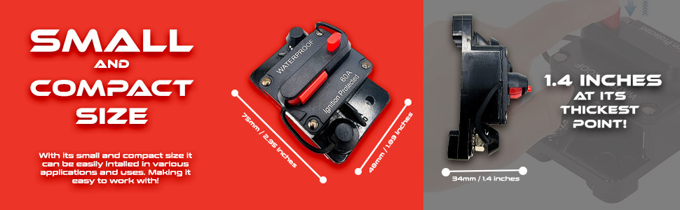 100 Amp Waterproof Circuit Breaker Auto/Marine/Solar 12-48V DC Manual Reset