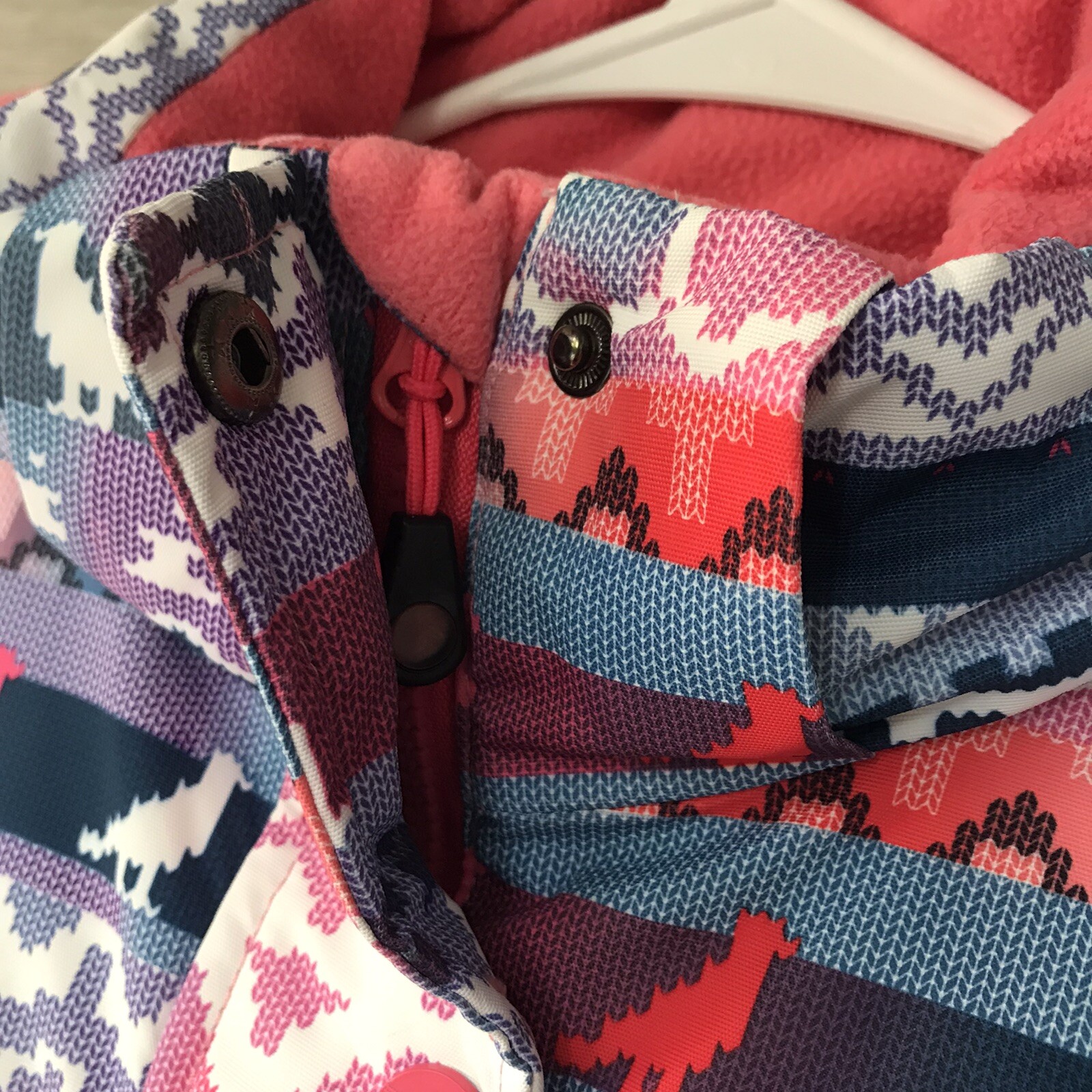 N.Z.B.Z Girls 12, Color Block Insulated Ski Jacket Hooded Winter Thick Coat