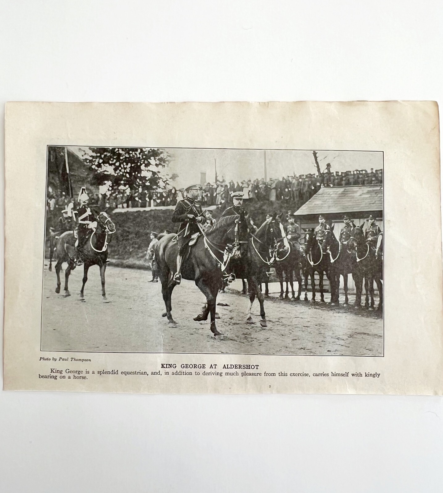 1914 King George On Horse Aldershot Equestrian WW1 Print Antique Military War