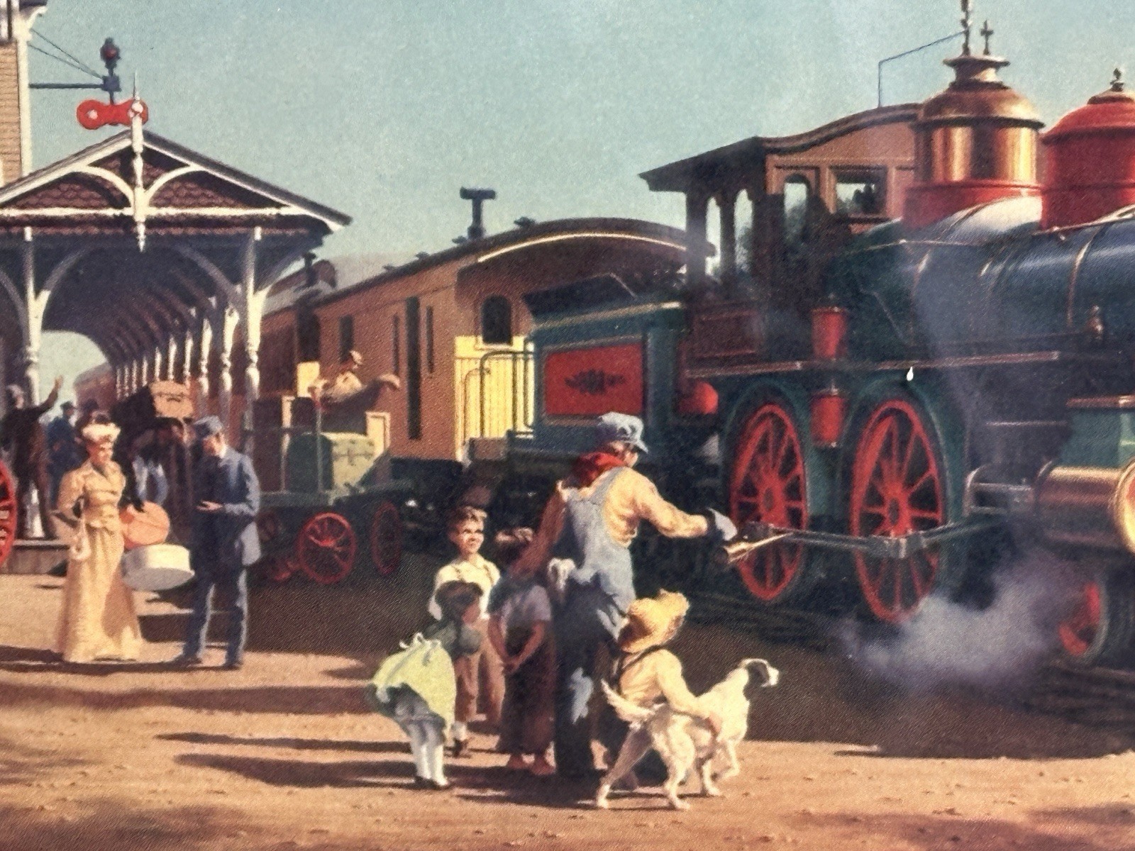VTG Paul Detlefsen "In Days Gone By" Framed Print 13" x 17" Train Steam Engine
