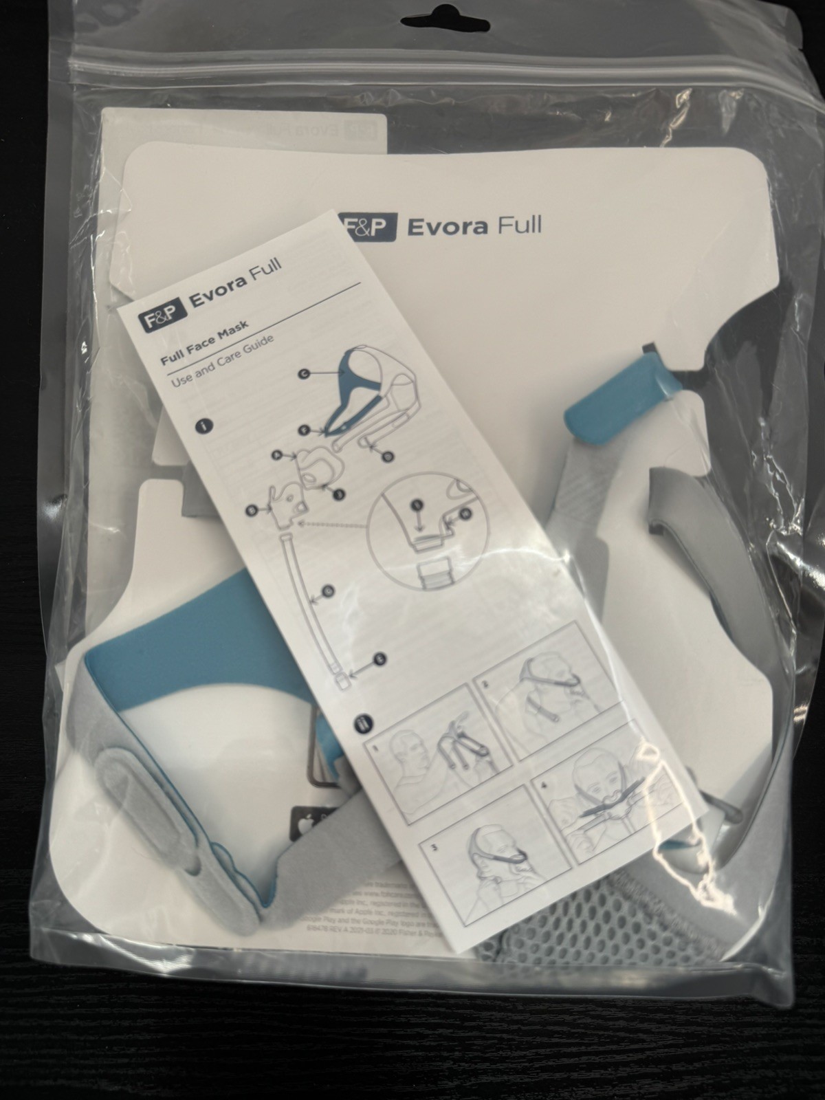 F&P Evora Full Face System Fit Pack Size Fit XS S-M Large