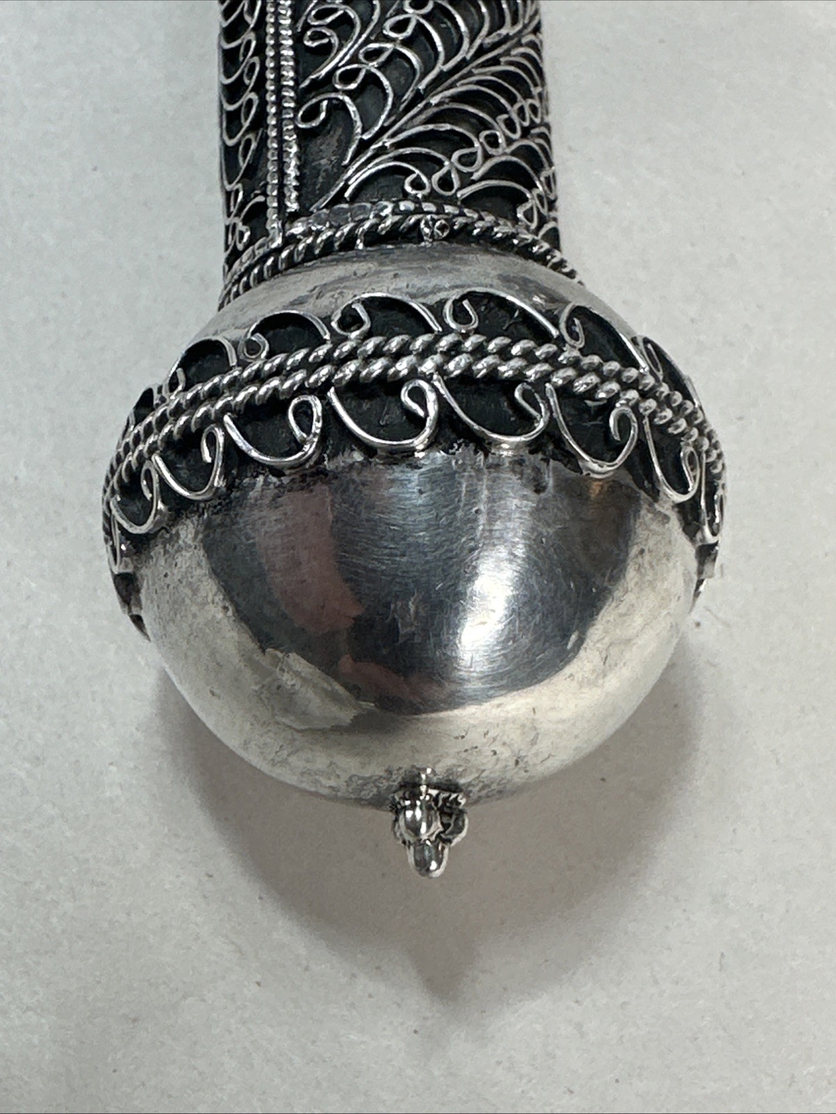 Vintage Sterling Silver Middle Eastern Prayer Scroll Holder