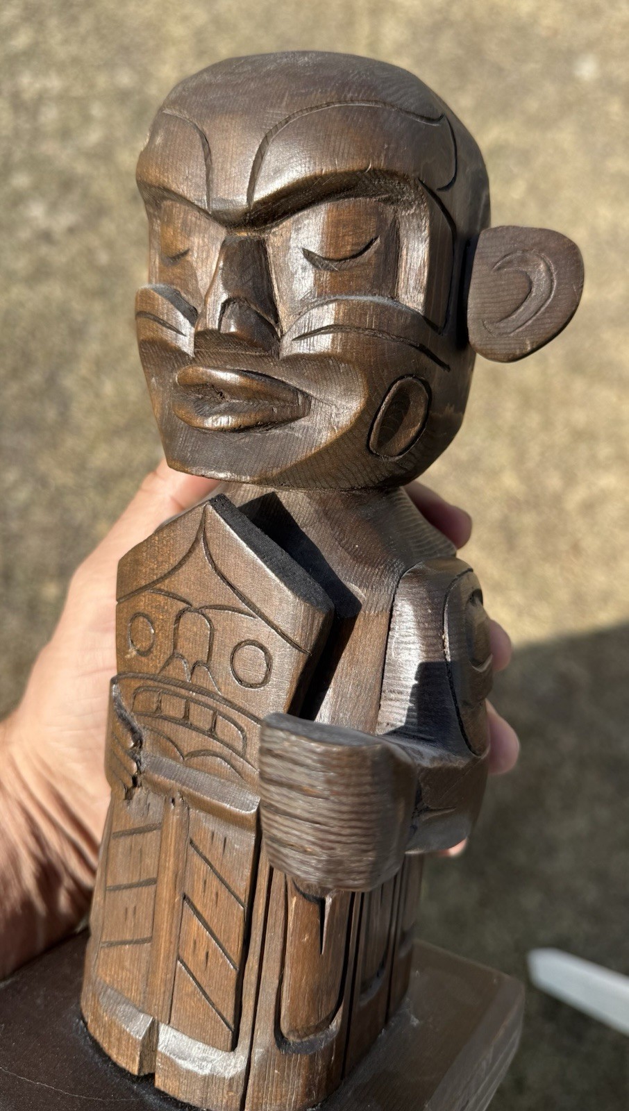 Northwest Coast Carved Cedar Statue by the Late Master Carver Godfrey Hunt
