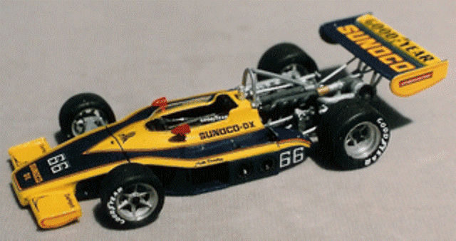 #66 Mark Donohue Sunoco 1973 INDY 1/64th HO Scale Slot Car waterslide Decals