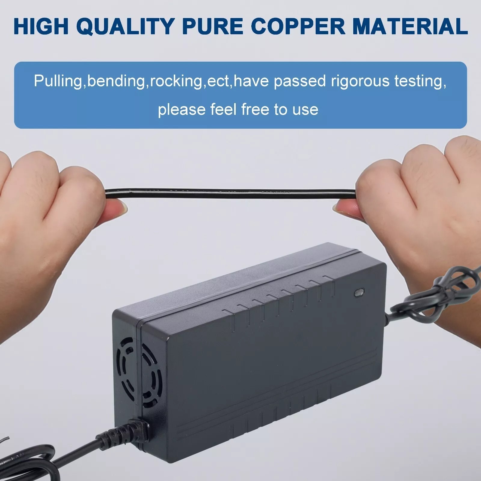 54.6V 2A Power Battery Charger DC 5.5*2.1mm Power Adapter 48V Lithium Battery US