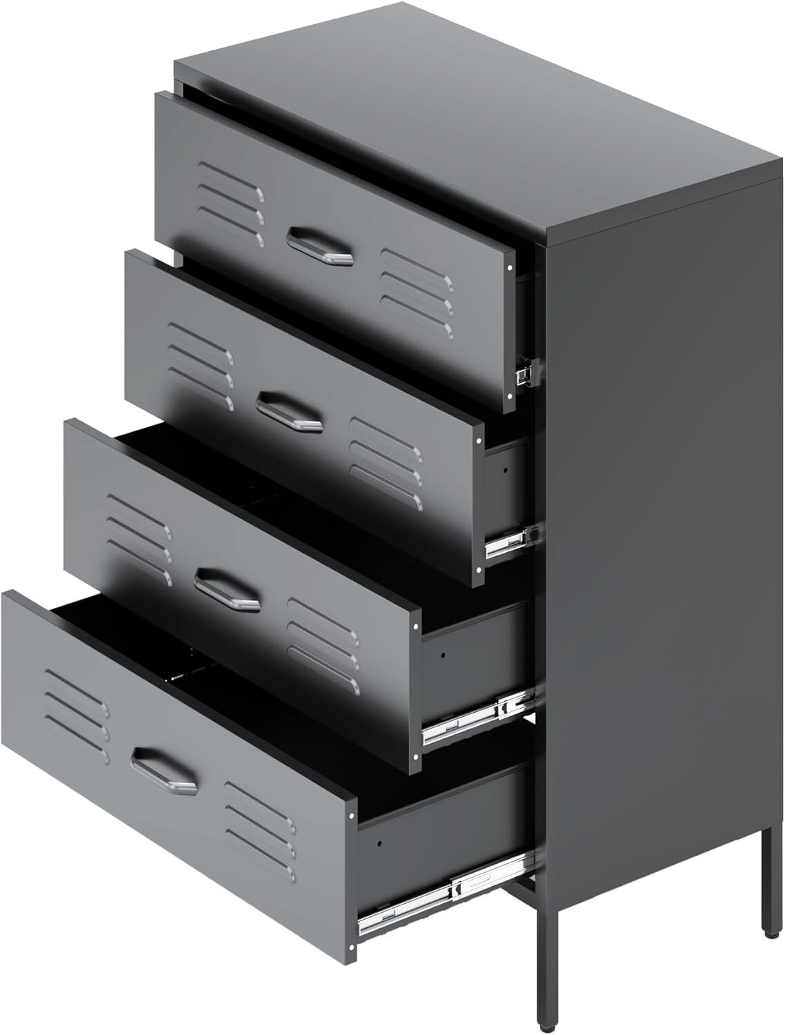 Elegro Metal 4 Drawers Dresser, Chest of Drawers for Bedroom, Storage Cabinet