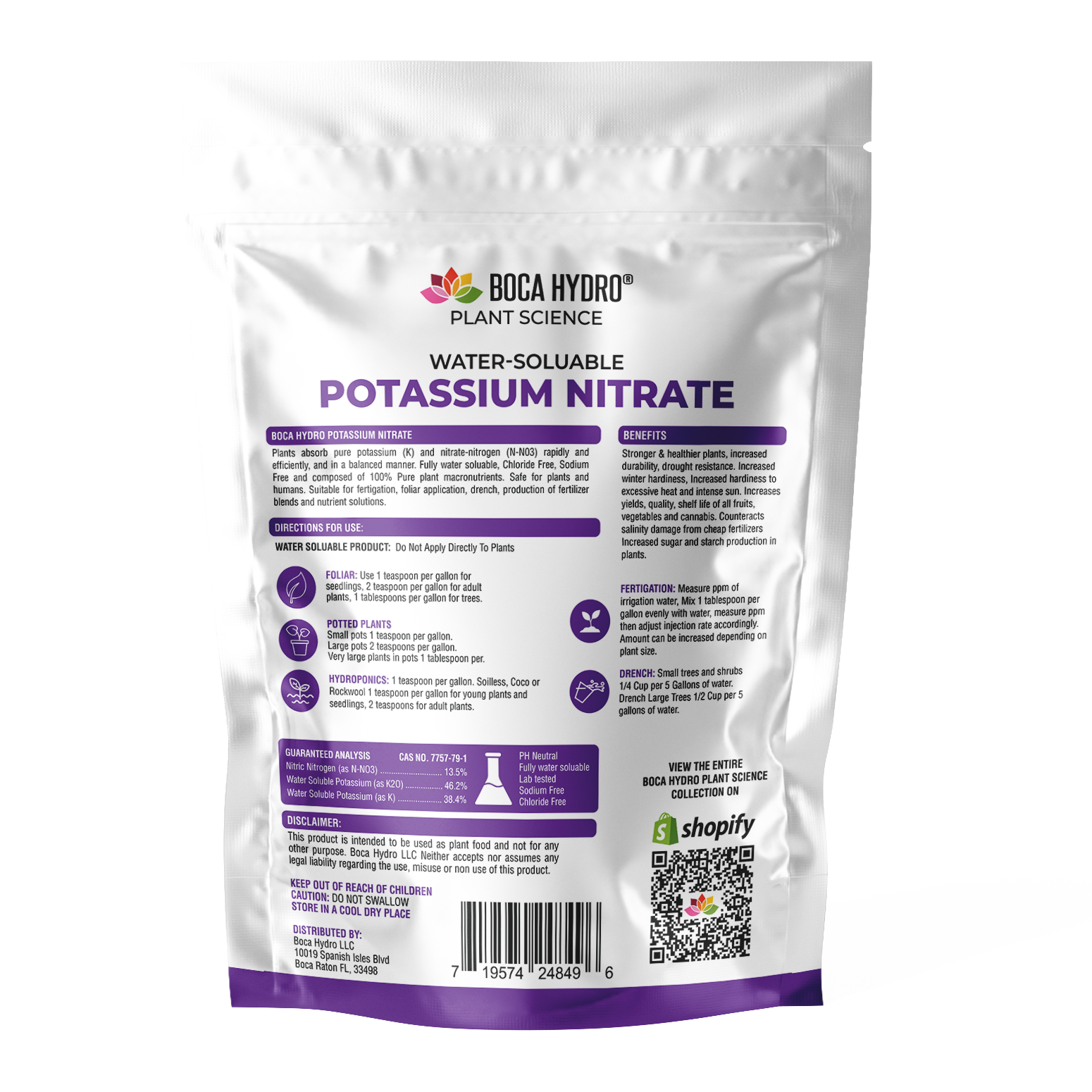 Boca Hydro Potassium N Water Soluable Nutrient Fertilizer