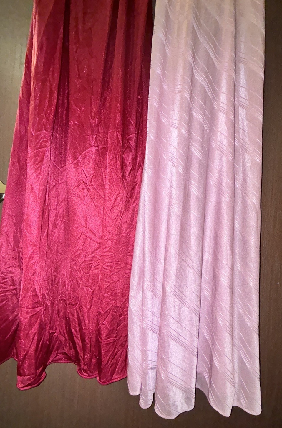 Vintage Sears Long Nylon Nightgown Lace Trim S 32/34 USA (2) Wine, Mauve