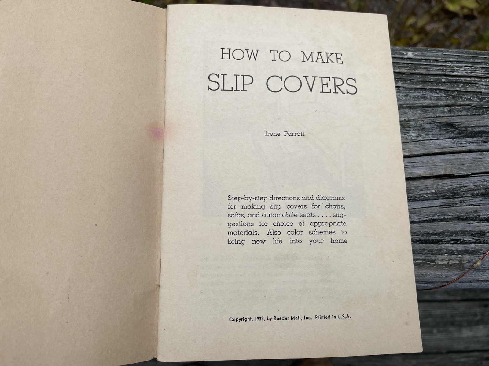 Vintage 1939 Booklet How To Make Slip Covers Home Service