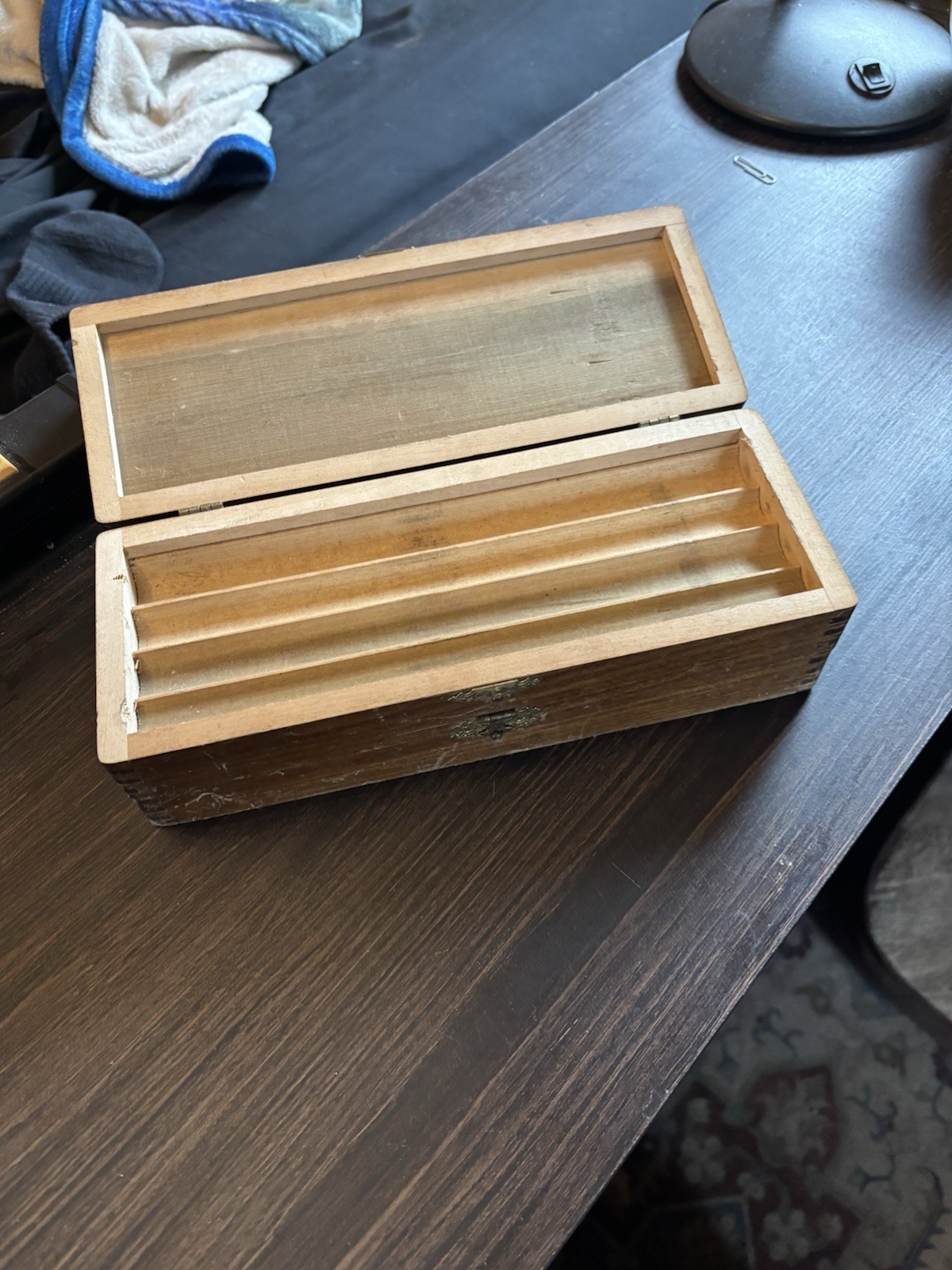 Antique Russell Jennings Spur Auger Bits Original Three Tiered Wooden Box