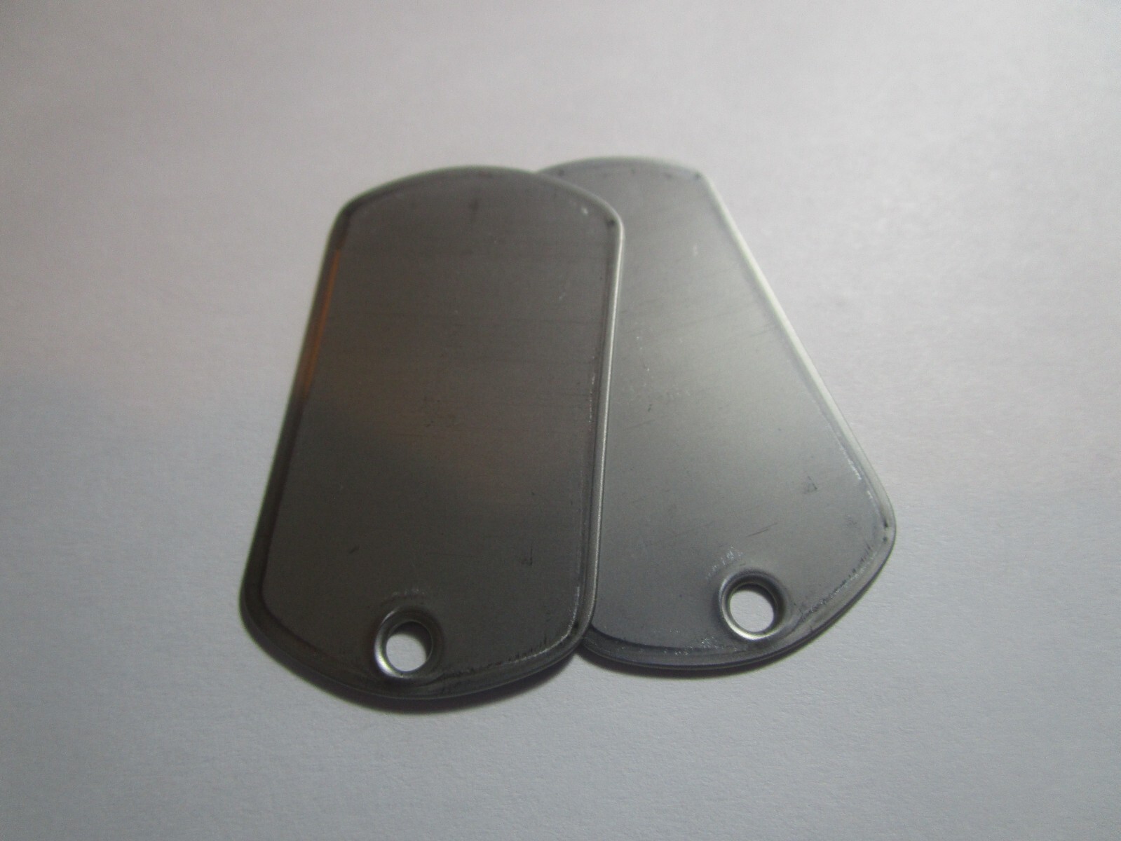 2 NEW Military Stainless Steel Blank Dog Tags Free Shipping