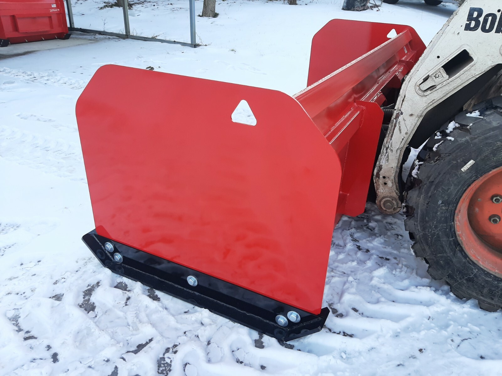 8' Bobcat 30" Snow Pusher Box Skid steer Commercial Plow Box CAT Case Protech
