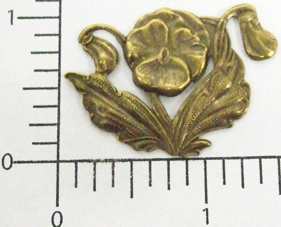30413       Brass Oxidized Pansy Brass Jewelry Finding