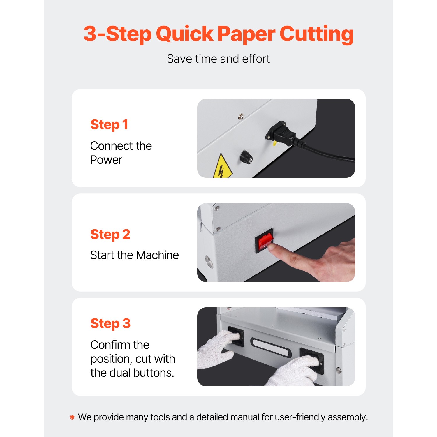 Electric Paper Cutter 300W Guillotine Trimmer Cutter Machine with Casters
