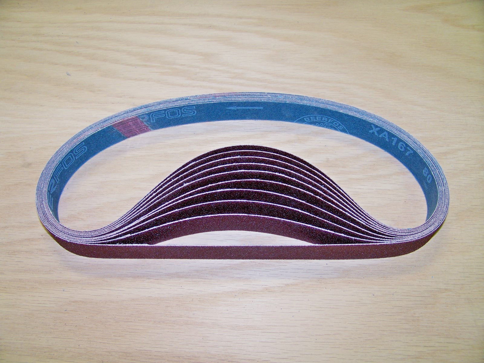 PREMIUM  A/O,  X-WEIGHT  SANDING  BELTS  1-1/8" X 21",  10 - PACK,  80-GRIT