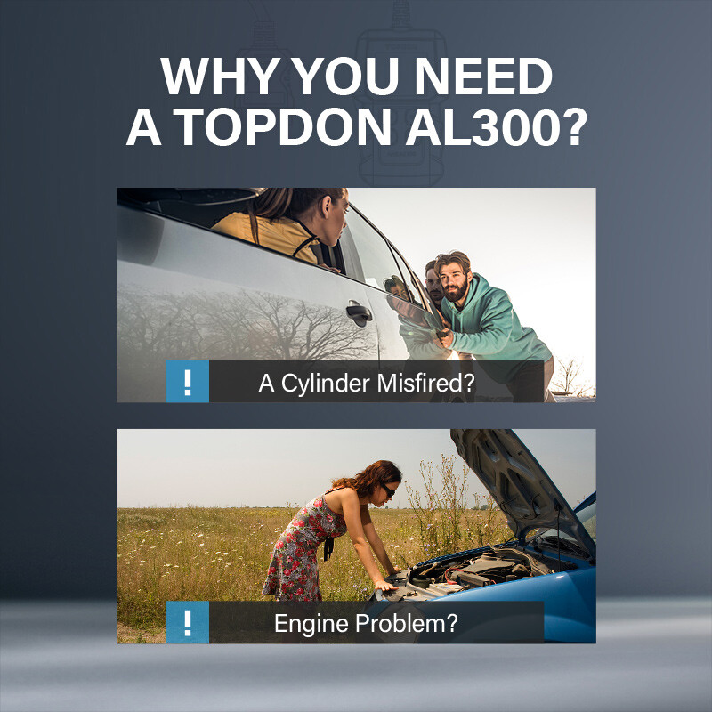 New TOPDON AL300 OBD2 Code Reader Scanner Car Smog Check Engine Fault Diagnostic