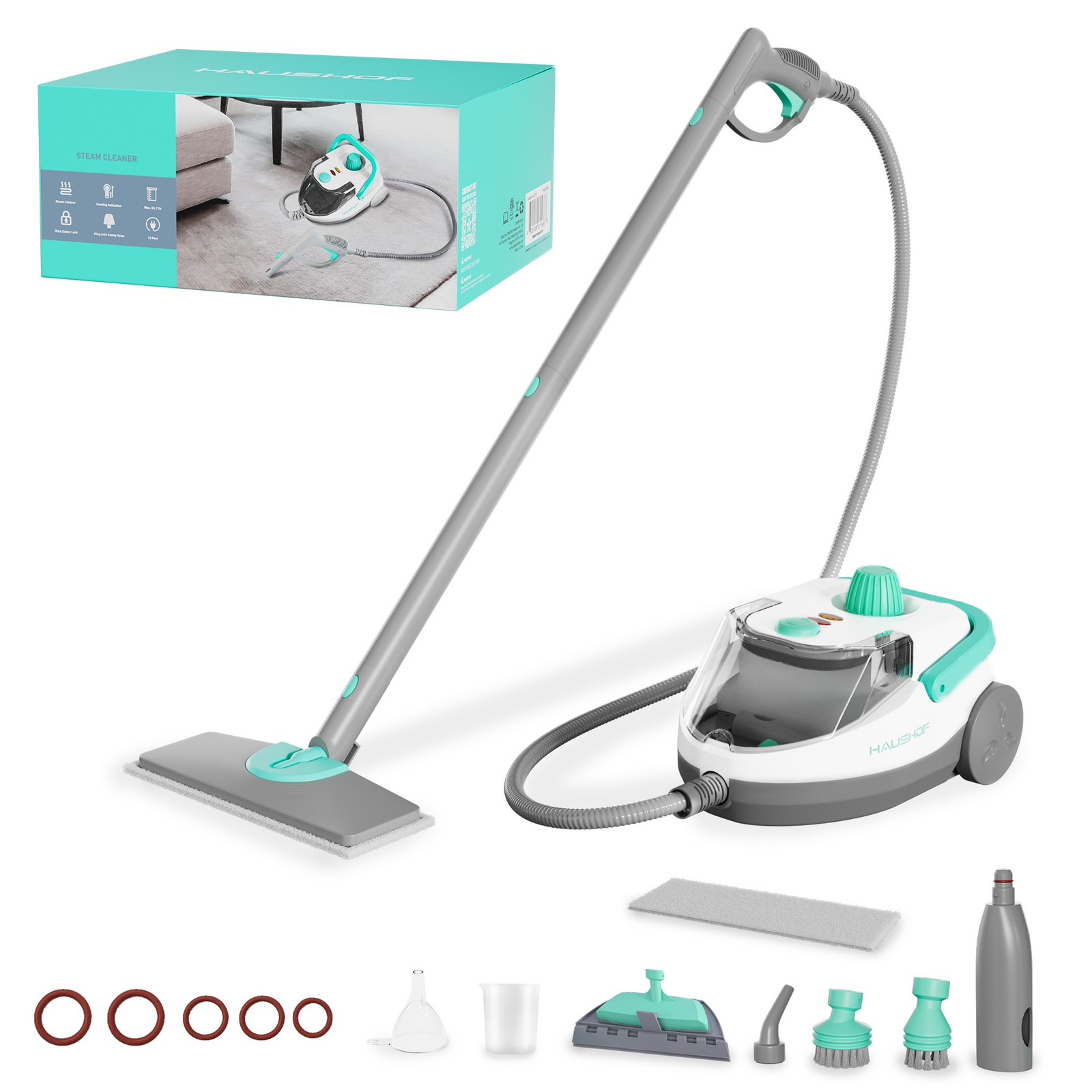 HAUSHOF 1500W High Pressure Steam Cleaner Steambot Multipurpose Cleaning Machine