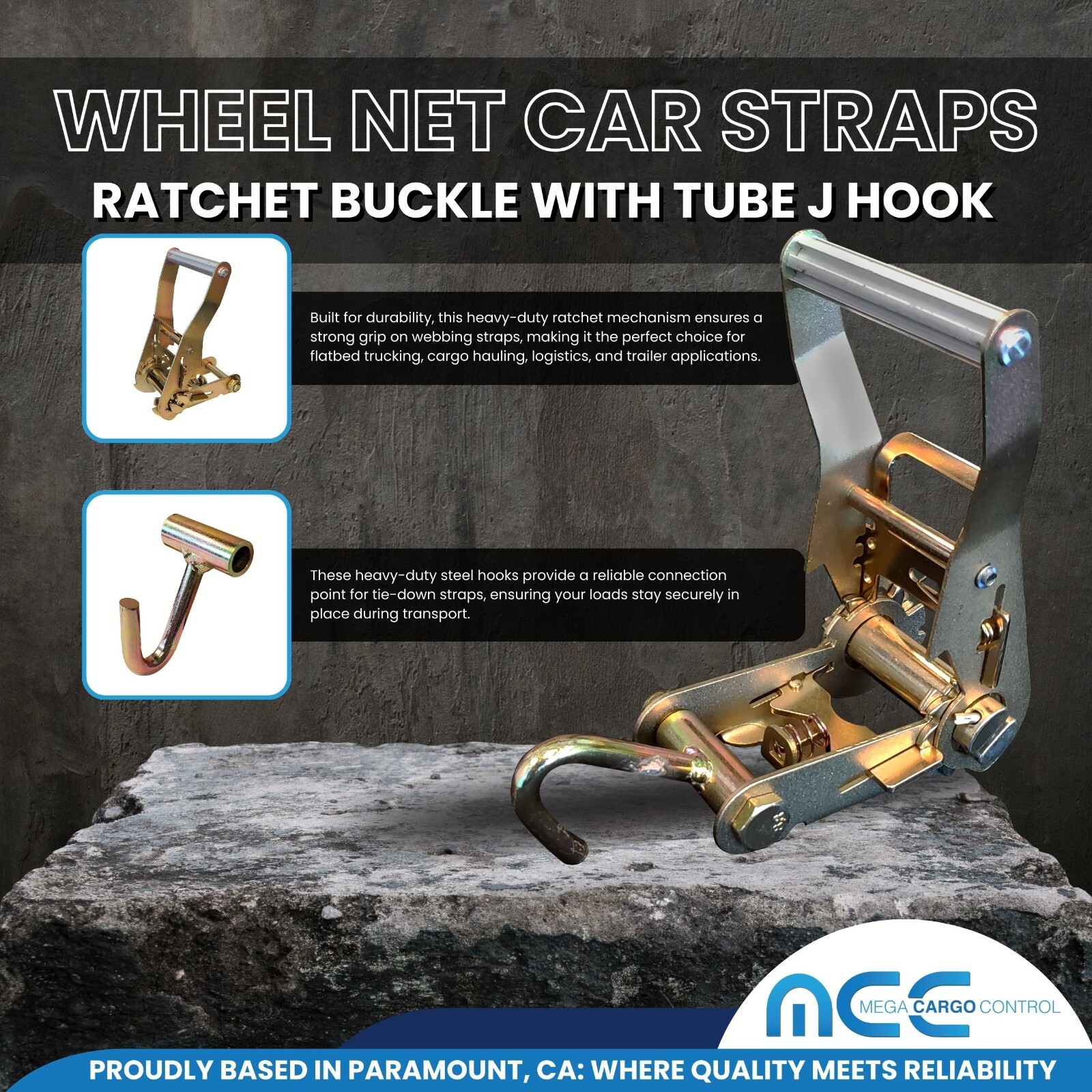 16 Pcs 4 Set 2" x 10' Lasso Wheel Lift Strap Ratchet J Finger Hook for Tow Truck