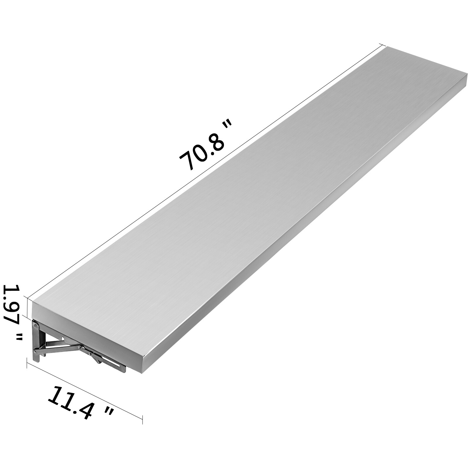 6 Foot Shelf for Concession Window Food Truck Accessories Business Stainless