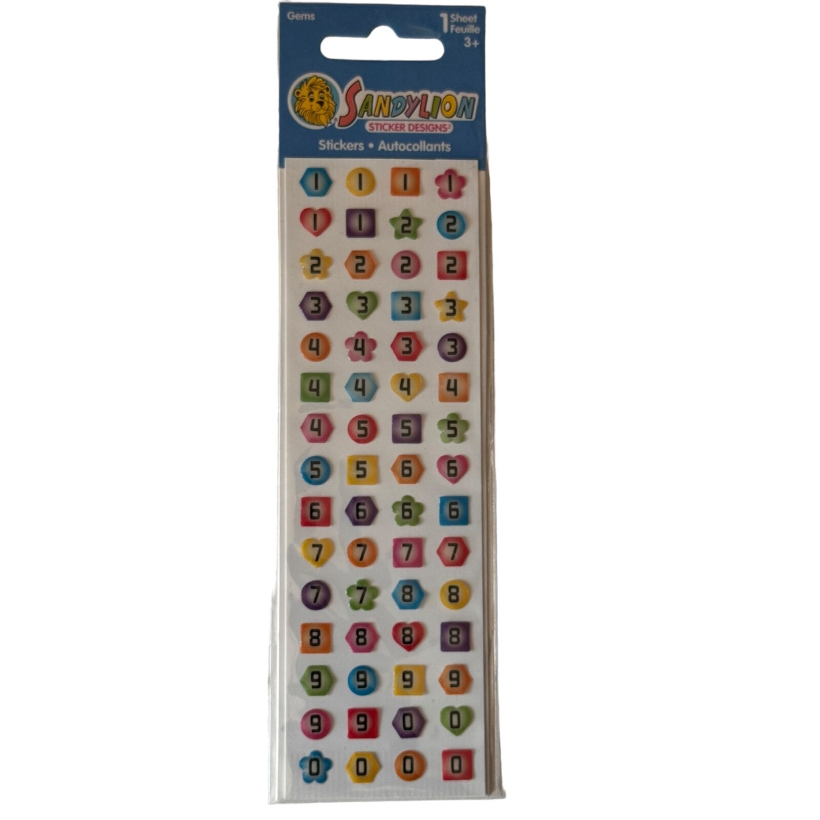 SandyLion Gem Stickers NUMBERS Scrapbooking Party Favor Teacher Rewards Sealed