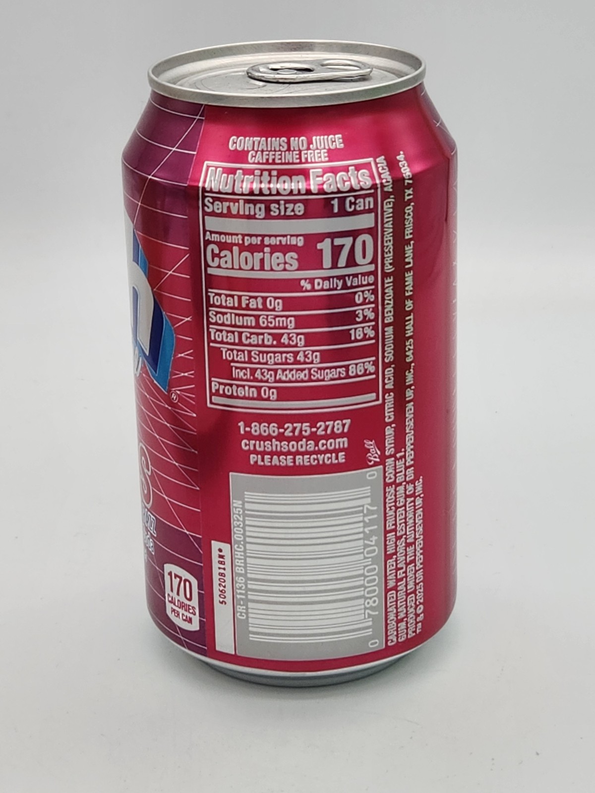 2025 New Full Crush Soda Can Back to the 80's Electric Blue Razz Orange Crush