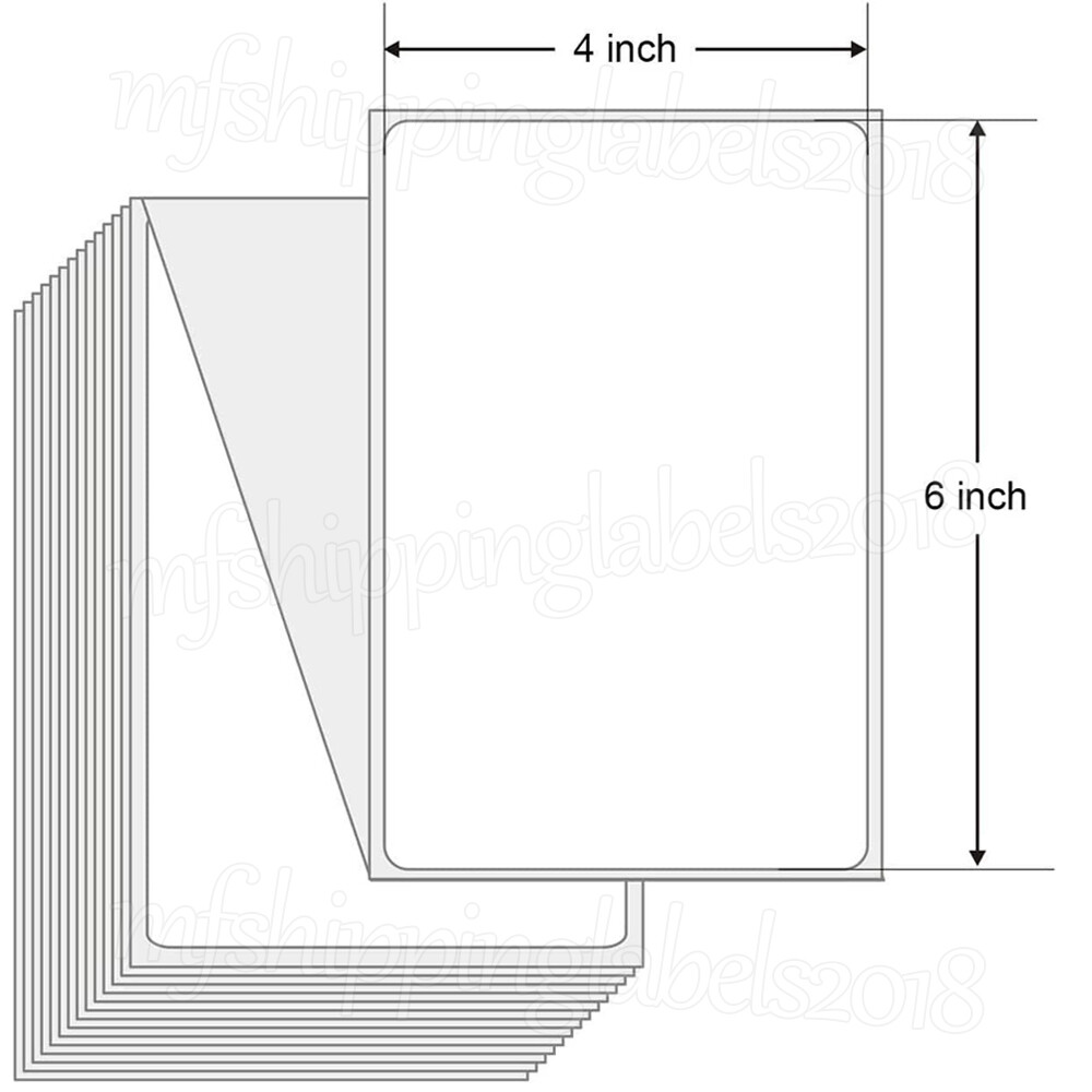 100-10000 4x6 Fanfold Direct Thermal Shipping Labels for Zebra & Rollo Printers