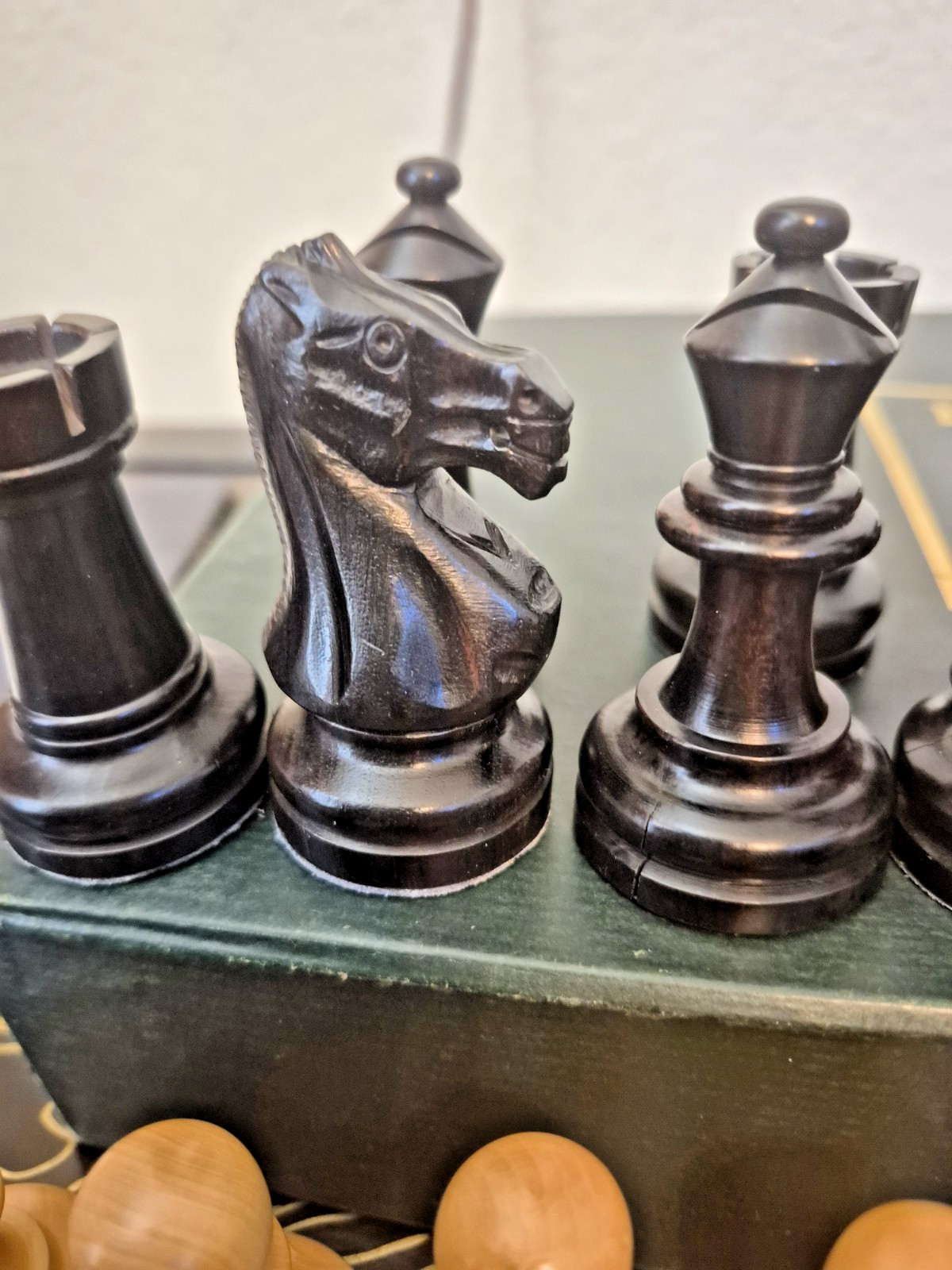 Drueke Luxury Box Wood Ebony Staunton Chess Set 4" King Players Choice? Weighted