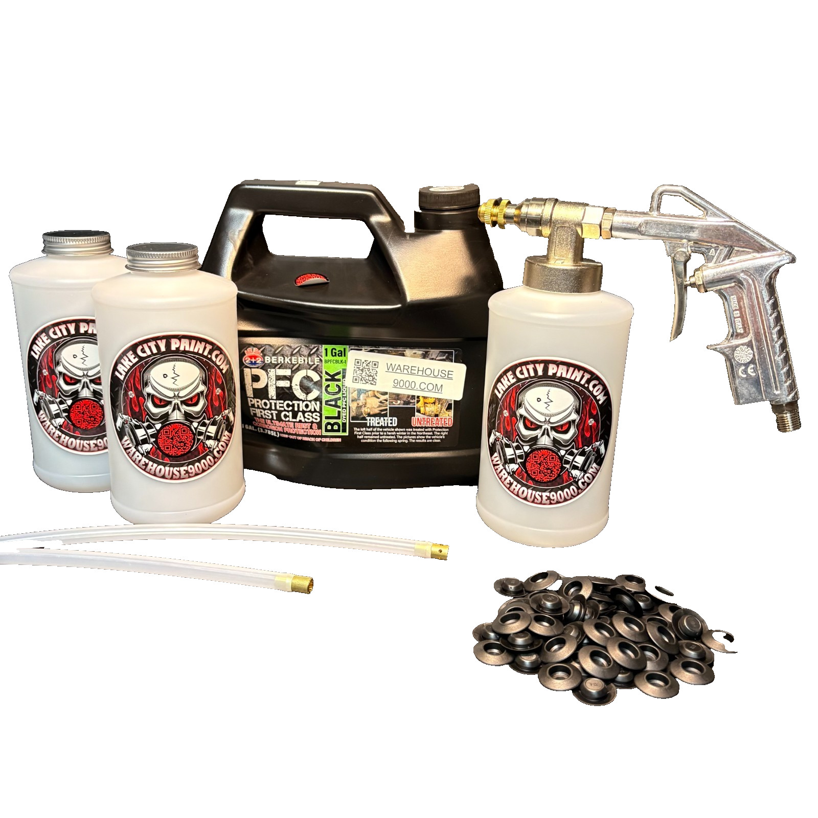 Complete Black PFC Pro Undercoating Gun - 2 Wand Kit (3 W Quart Bottles)