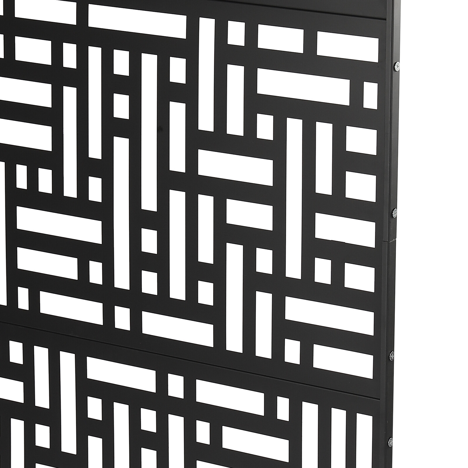 Metal Privacy Screen 6.2ft H x 35.4in W Outdoor Privacy Screens and Panel Black