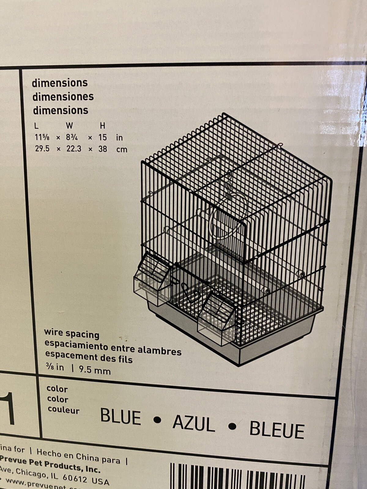 Prevue Pet Products Flat Top Economy Small Bird Cage Small Blue Plastic Base