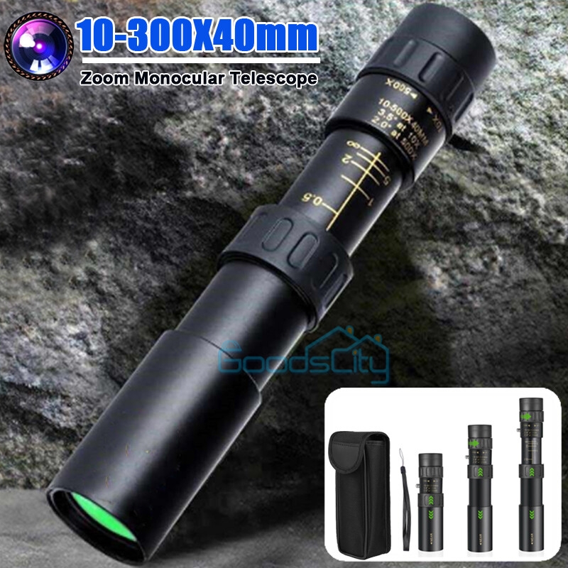 10-300X40mm Zoom HD Military Powerful Monocular Handheld Optics Telescope+Case