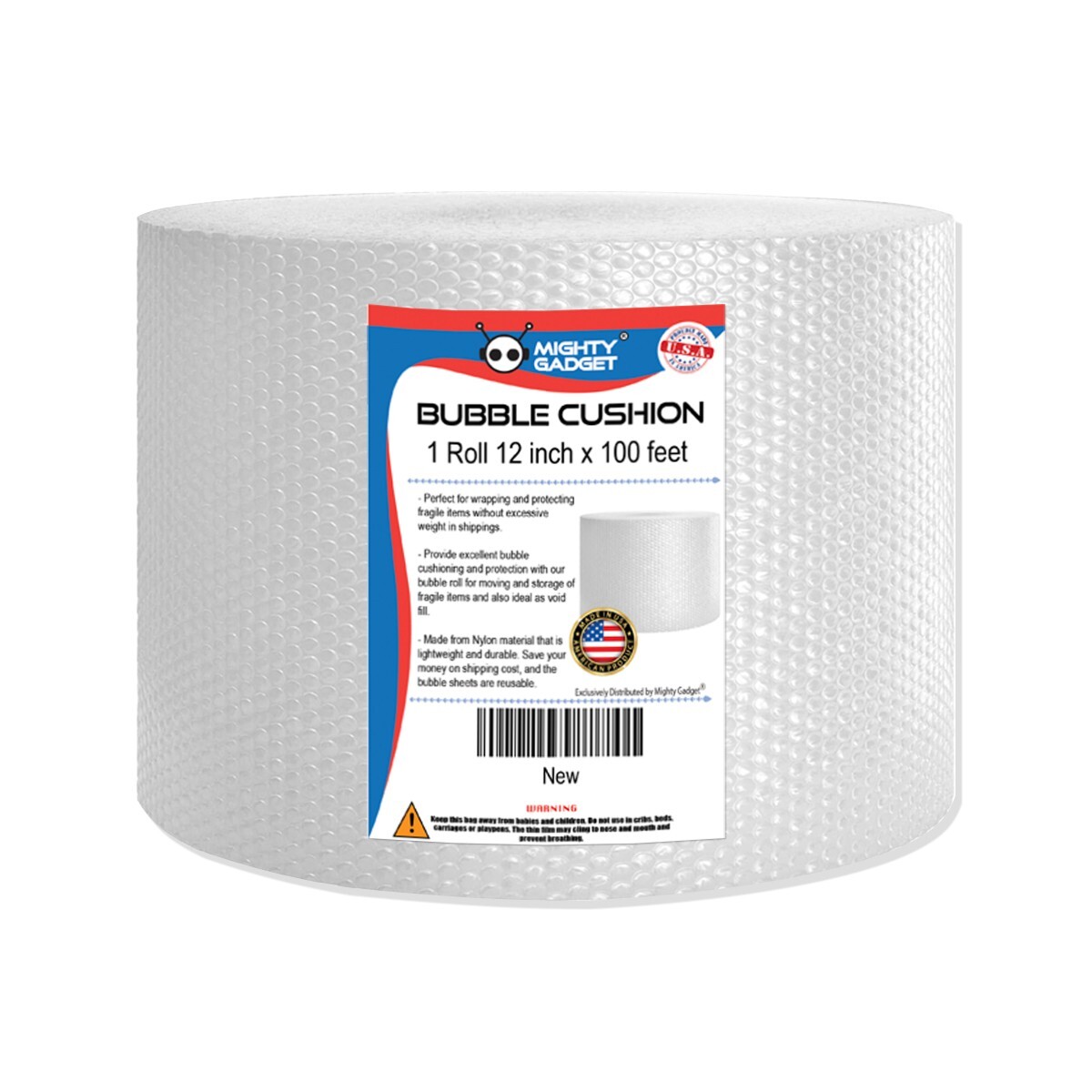 100 feet Bubble Cushioning Wrap Roll Small Bubble 12" Wide Perforated Every 12"